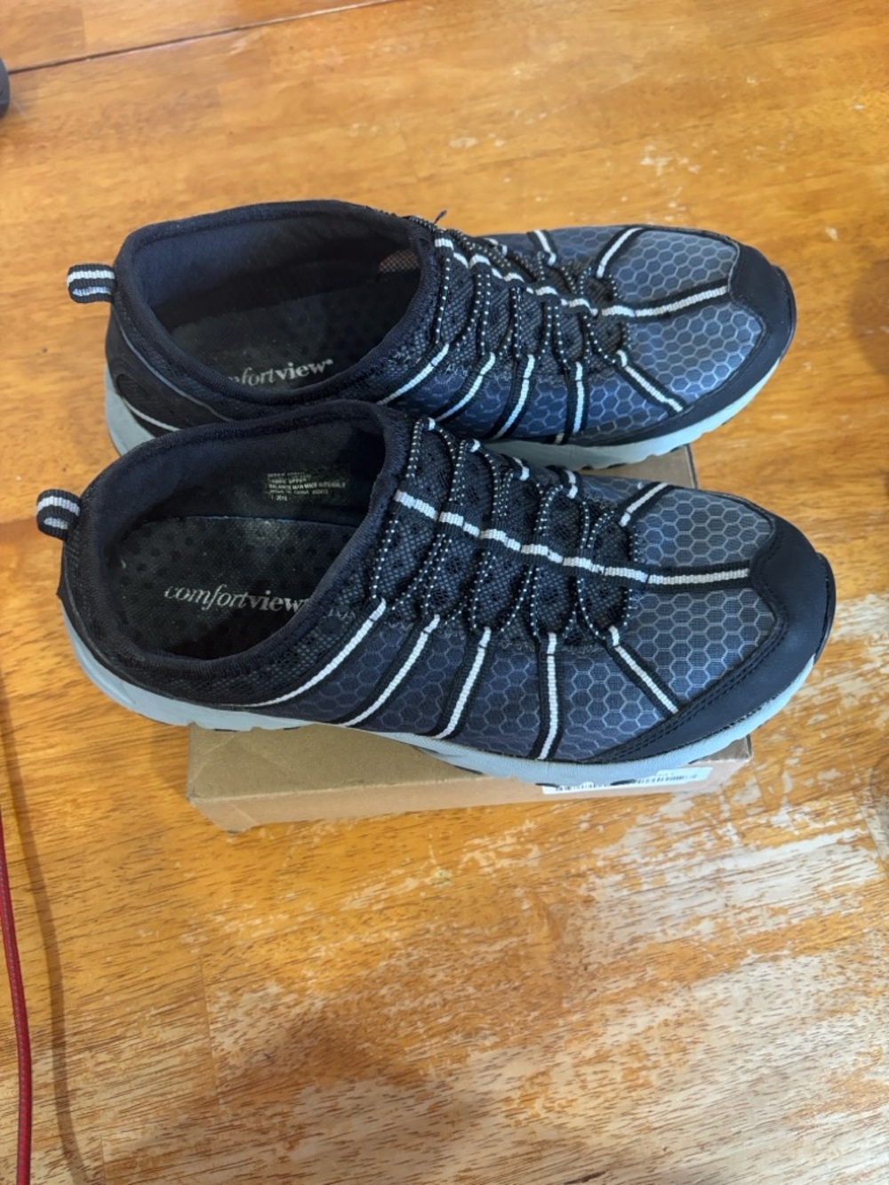 comfortview Black and Gray Women's Slip-On Athletic Sneakers